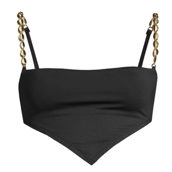 WeWoreWhat Bandana Bikini Top in Black Brand New - Picture 4 of 8